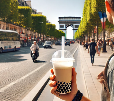 image de bubble tea au champs-élysée